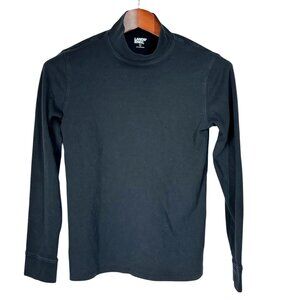 Lands End Women's Black Cotton & Spandex Long Sleeve Shirt Size S
